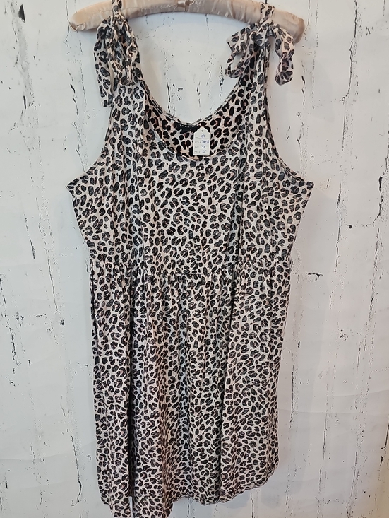 torrid Dresses & Skirts - torrid Leopard Print Tie Strap Tank Dress in Cream and Black